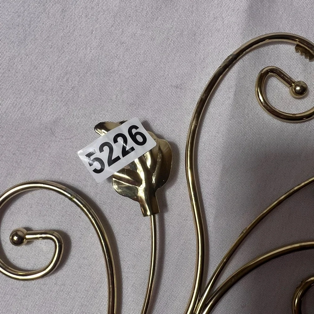 Vintage Brass Wall Sconce Double Candle Holder Leaf Scroll Hollywood Regency